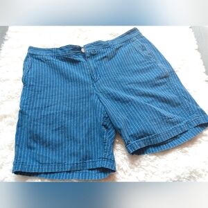 EUC L.L.Bean mens waist 36 blue striped shorts